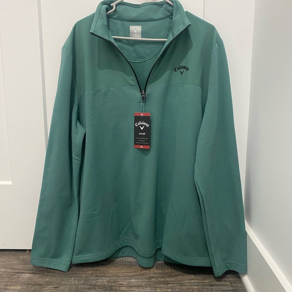 Callaway Teal Quarter-Zip Pullover